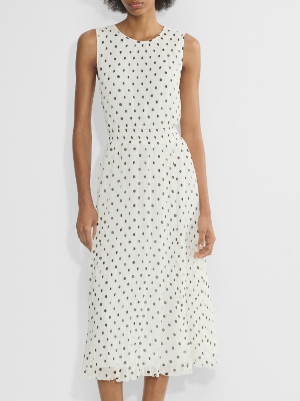 Aritzia Wilfred Mabel Polka Dot Pleated Midi Dress Size XL